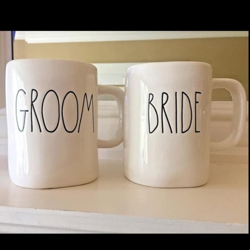 Bride & Groom mug art from Rae Dunn
